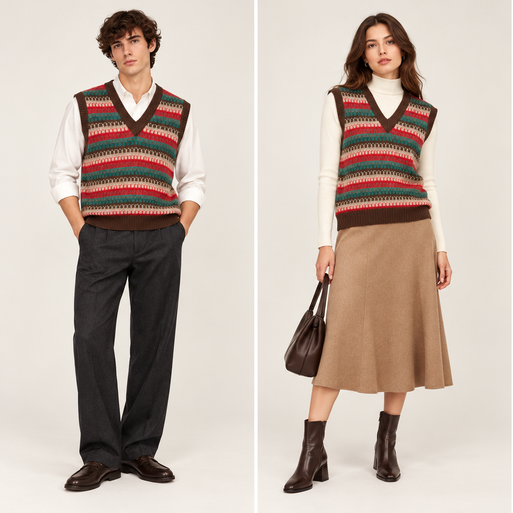 [Online Exclusive Price] Unisex Knit Sweater/Vest/100% Alpaca/RoyalAlpaca