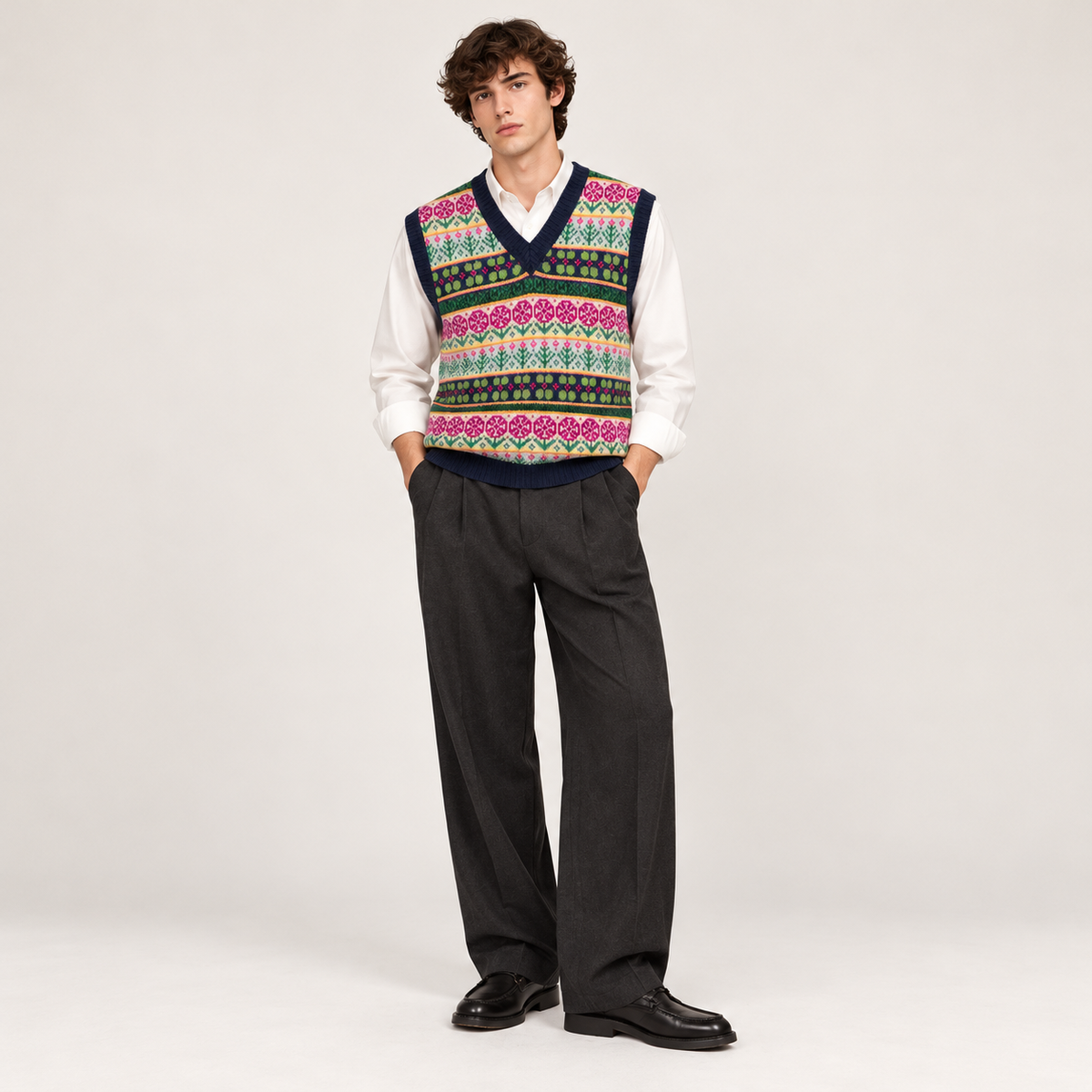 [Online Exclusive Price] Unisex Knit Sweater/Vest/100% Alpaca/RoyalAlpaca